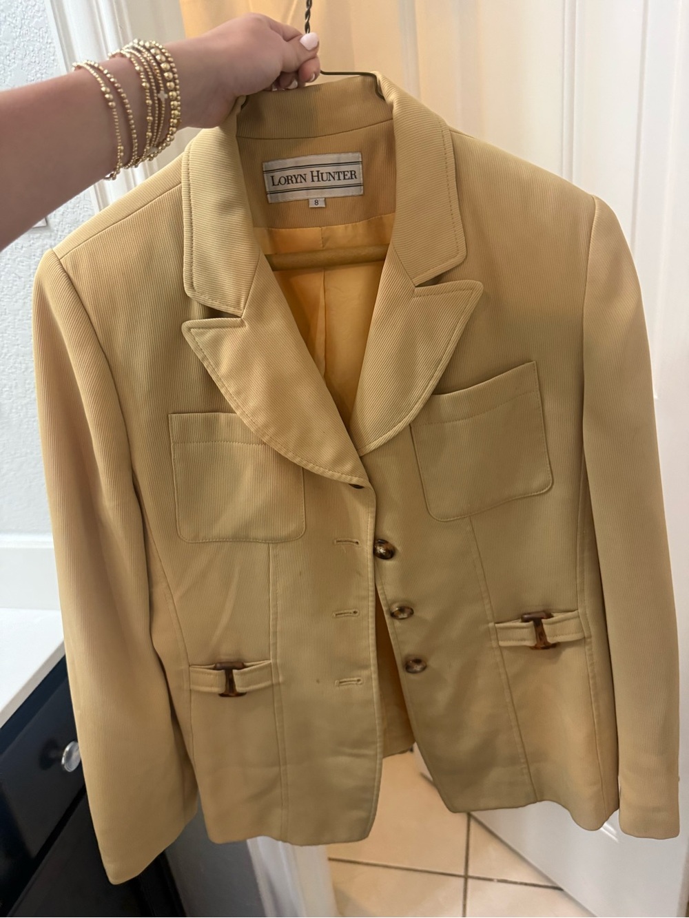 Womens Golden Tan Blazer Jacket
